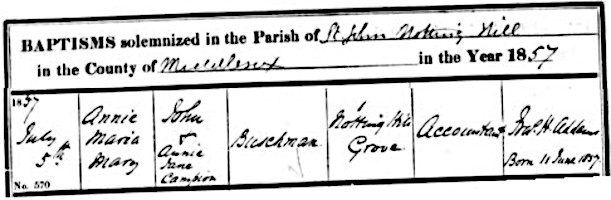 Annie M M Buschman's Baptism