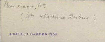 William Runciman's Birth